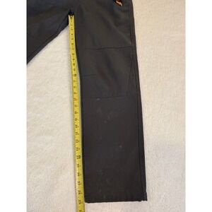 Mens Black Technical Hiking Pants Elastic Waist Reinforced Zip Pockets 32x29
